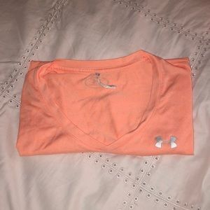 Coral V-Neck Under Armor Shirt